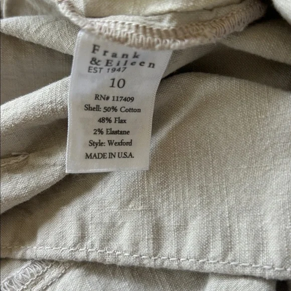 Frank & Eileen-Wexford wide leg, high-rise light tan cement pant - Picture 10 of 11